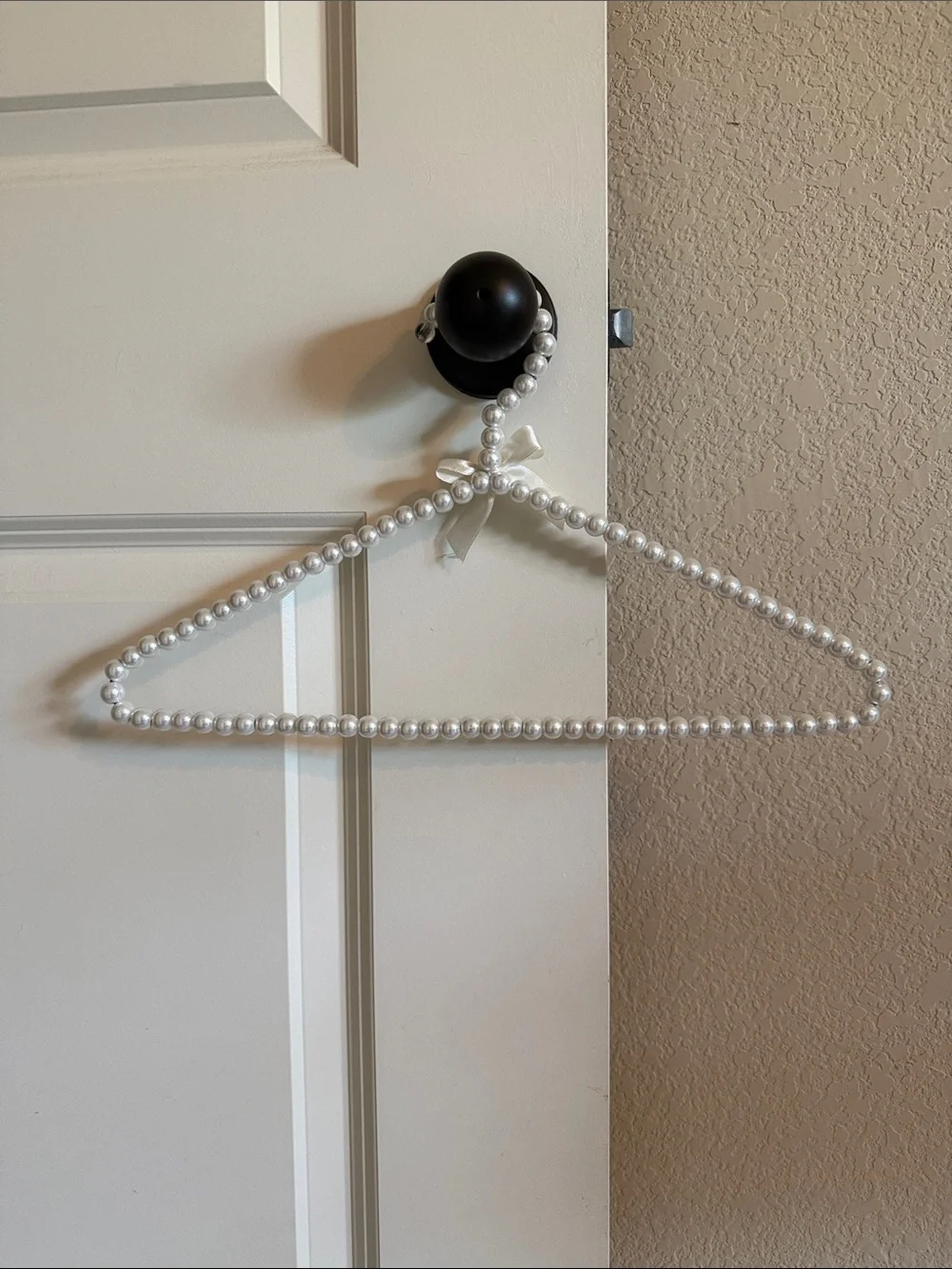 Pearl Beaded Decorative Hanger - White